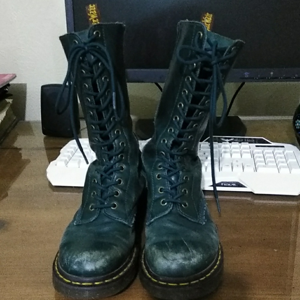 Forest green tall dr martins